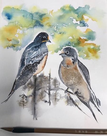 Barn Swallows – Chinese Brush Technique